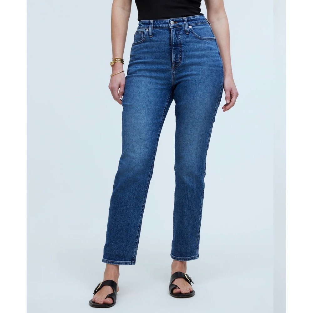 Madewell Curvy Stovepipe Jeans Womens 28 Blue High Rise Straight Leg Denim
